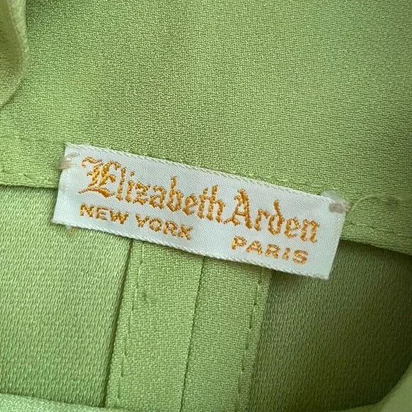 Vintage 1960s Elizabeth Arden Womens Jumpsuit Sz Large Lime Green Wide Leg Mod - Picture 14 of 14